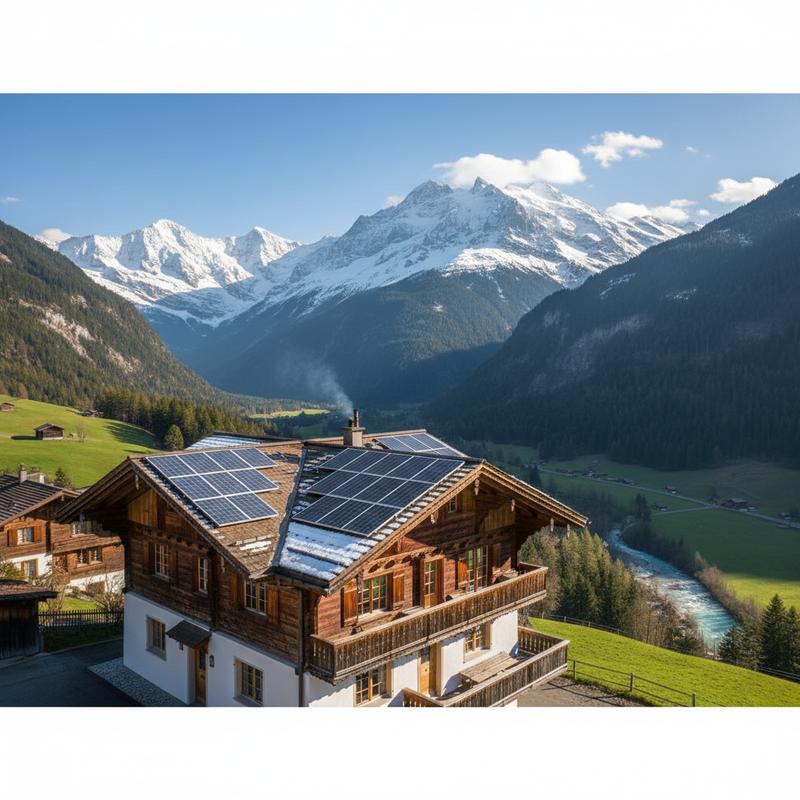 Solarpanels auf Einfamilienhaus in der Schweiz